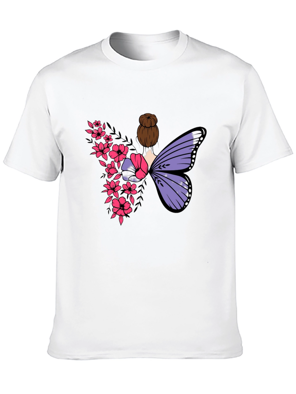 Butterfly Floral Graphic Tee - Mens Black T-Shirt
