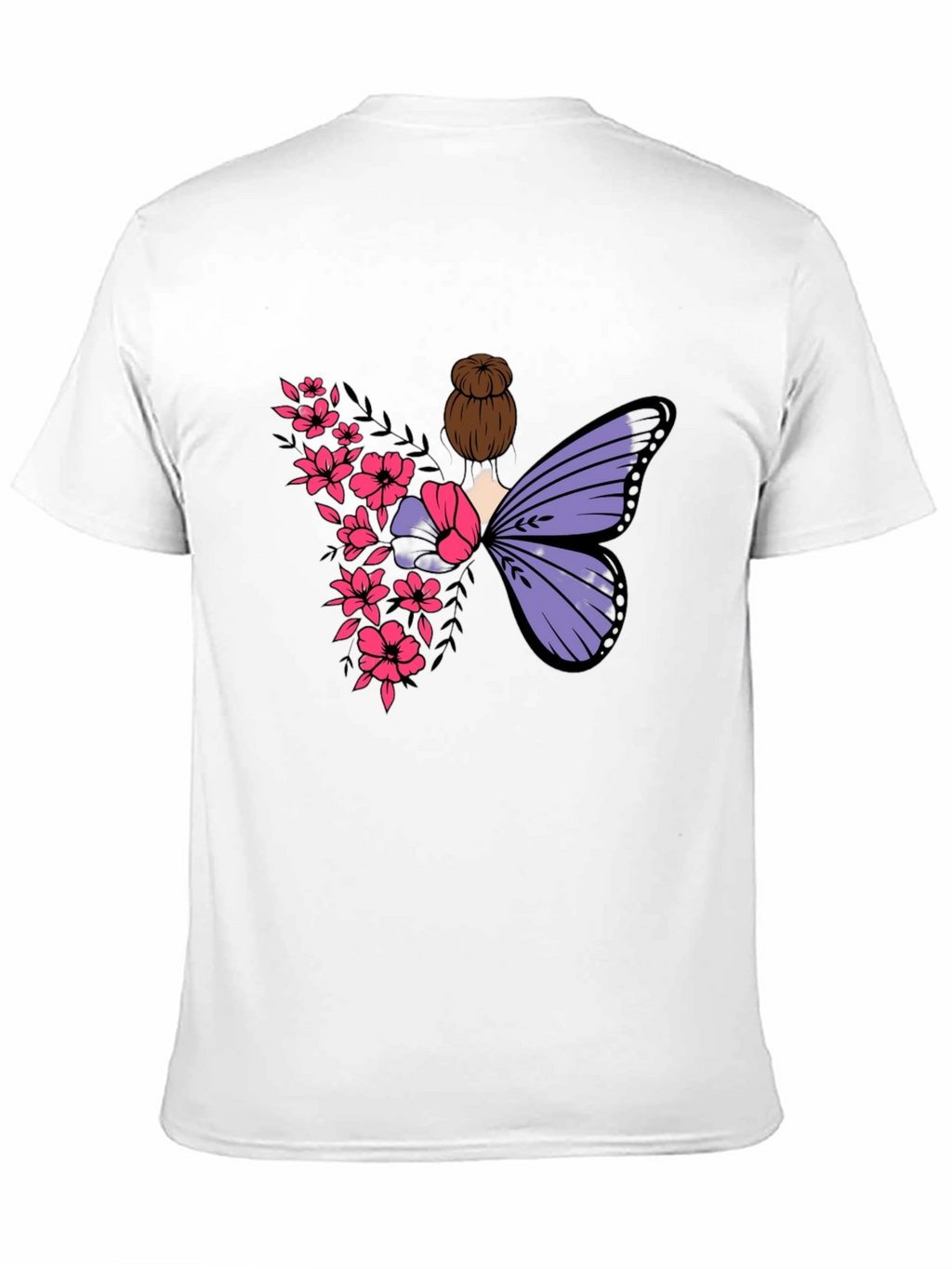 Butterfly Floral Graphic Tee - Mens Black T-Shirt