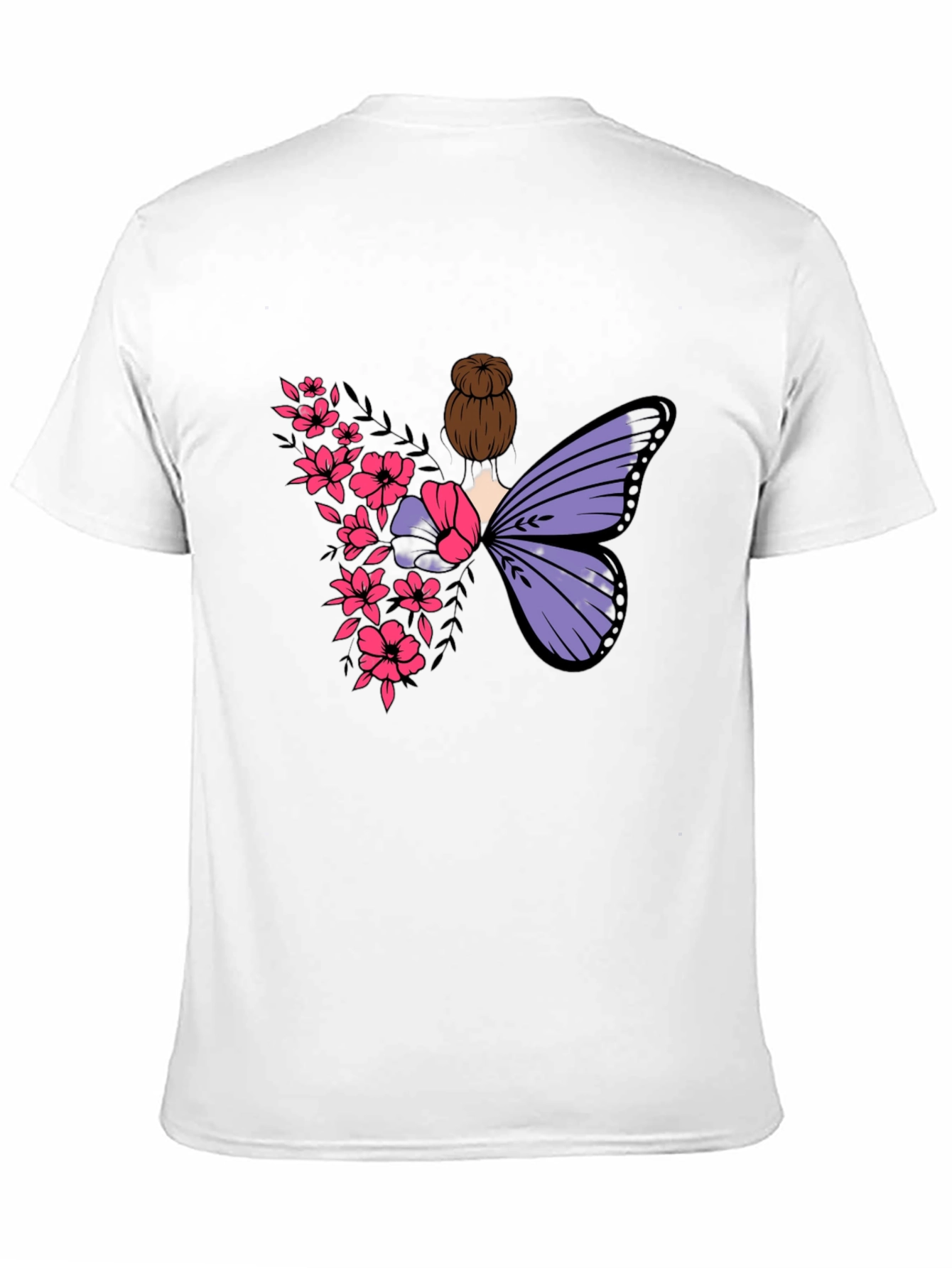 Butterfly Floral Graphic Tee - Mens Black T-Shirt