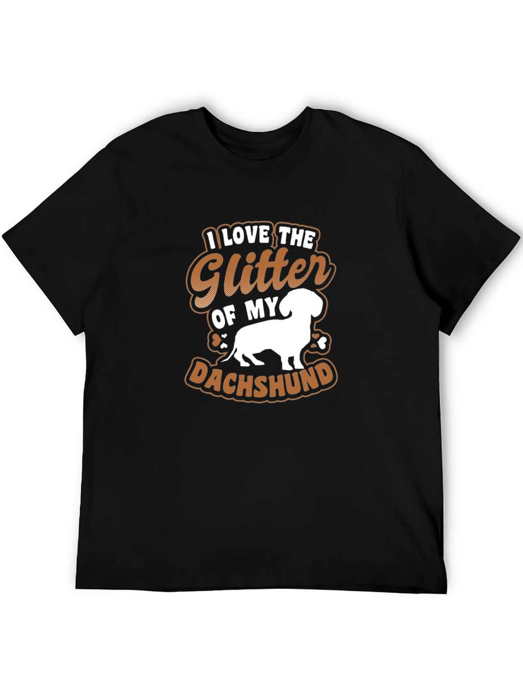 I Love the Glitter of My Dachshund Black T-Shirt