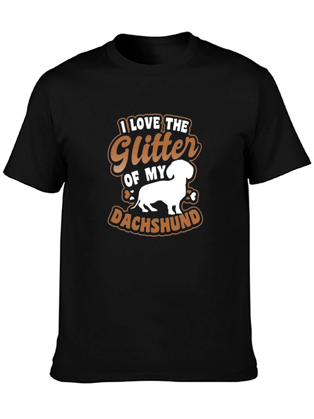 I Love the Glitter of My Dachshund Black T-Shirt