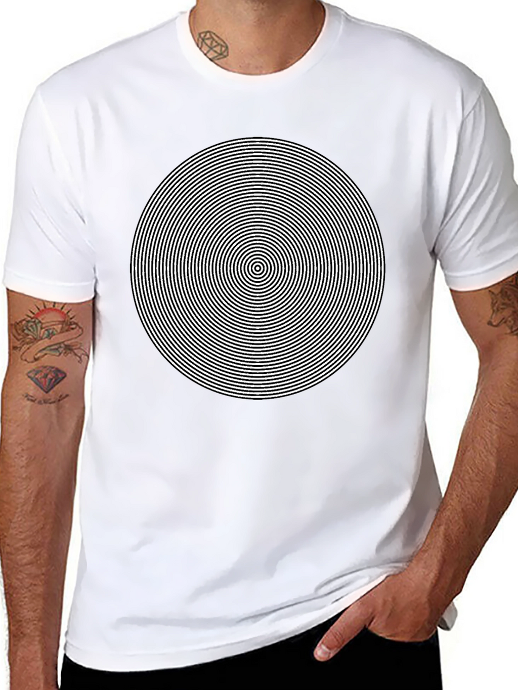 Hypnotic Circle Graphic Tee - Mens Black T-Shirt