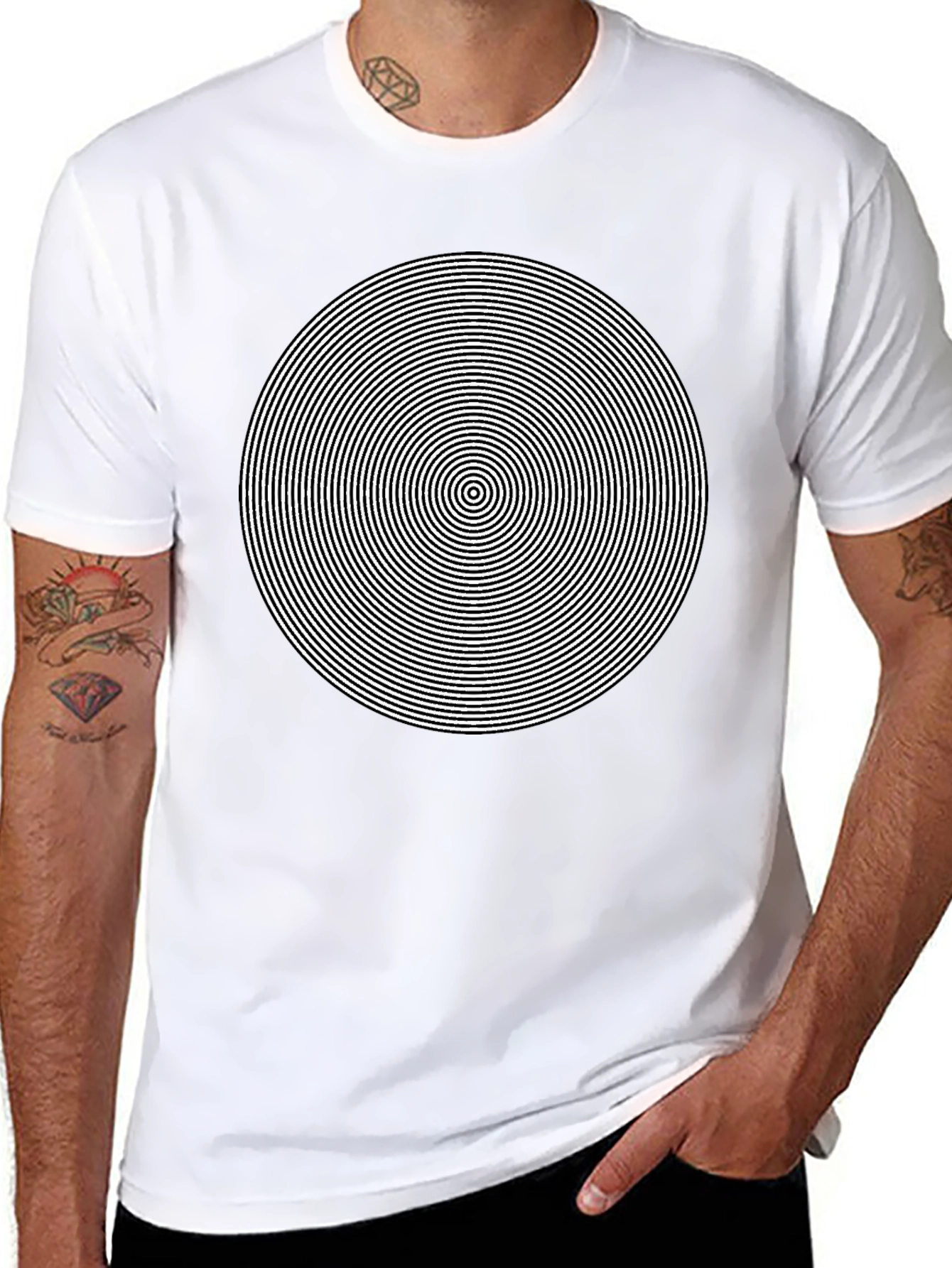 Hypnotic Circle Graphic Tee - Mens Black T-Shirt
