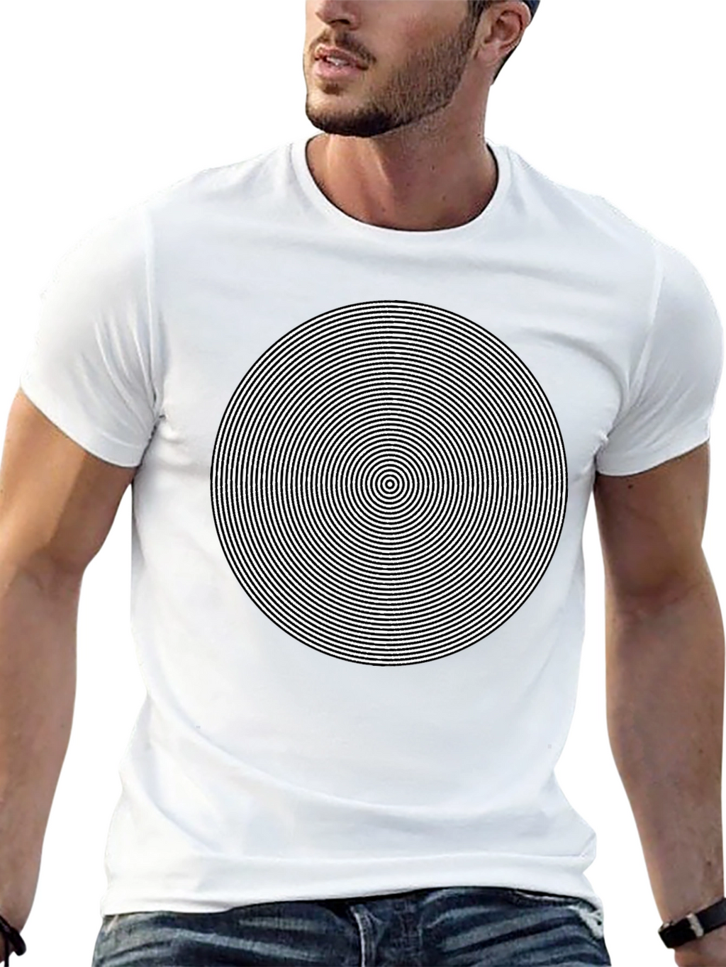 Hypnotic Circle Graphic Tee - Mens Black T-Shirt