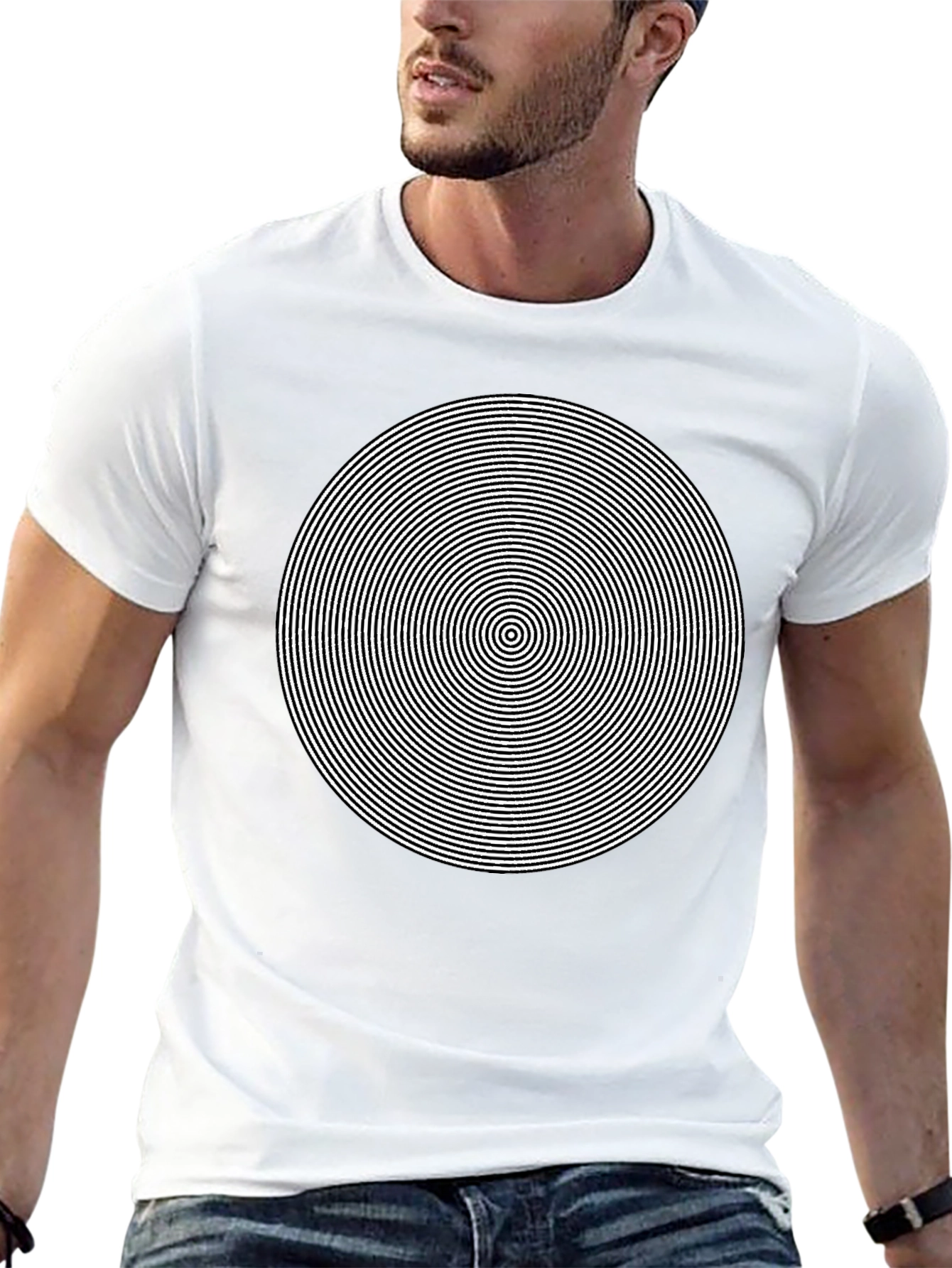 Hypnotic Circle Graphic Tee - Mens Black T-Shirt