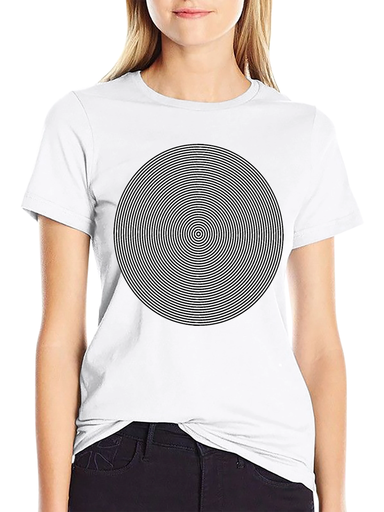 Hypnotic Circle Graphic Tee - Mens Black T-Shirt