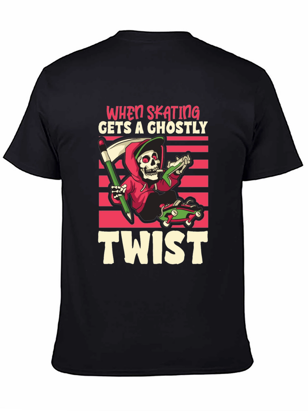 Skateboarding Grim Reaper T-Shirt: Ghostly Twist