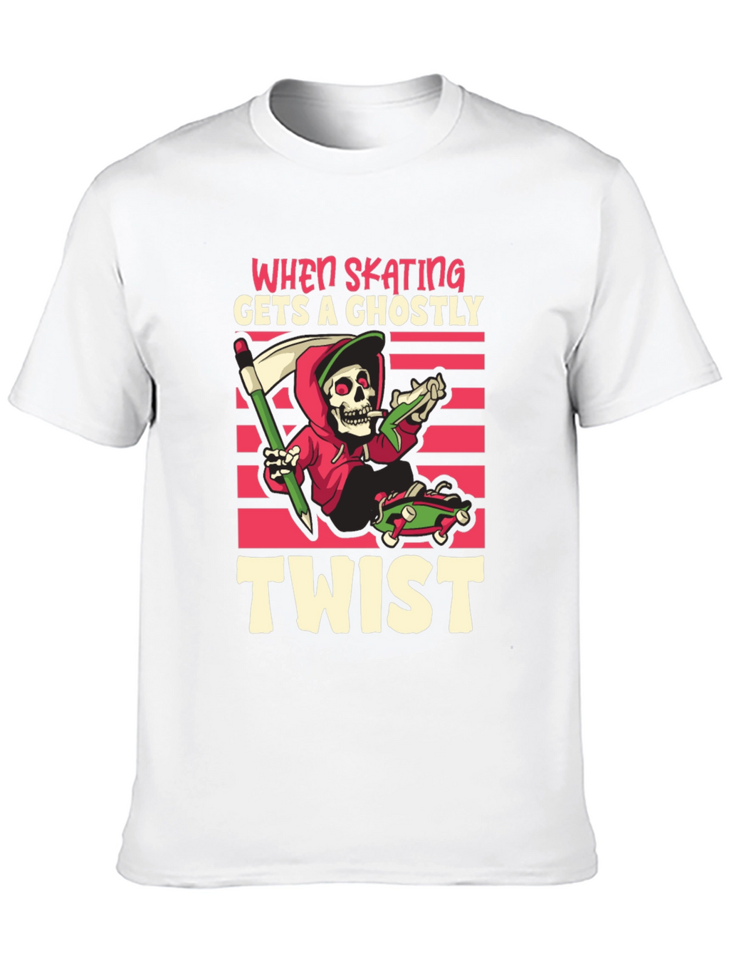 Skateboarding Grim Reaper T-Shirt: Ghostly Twist