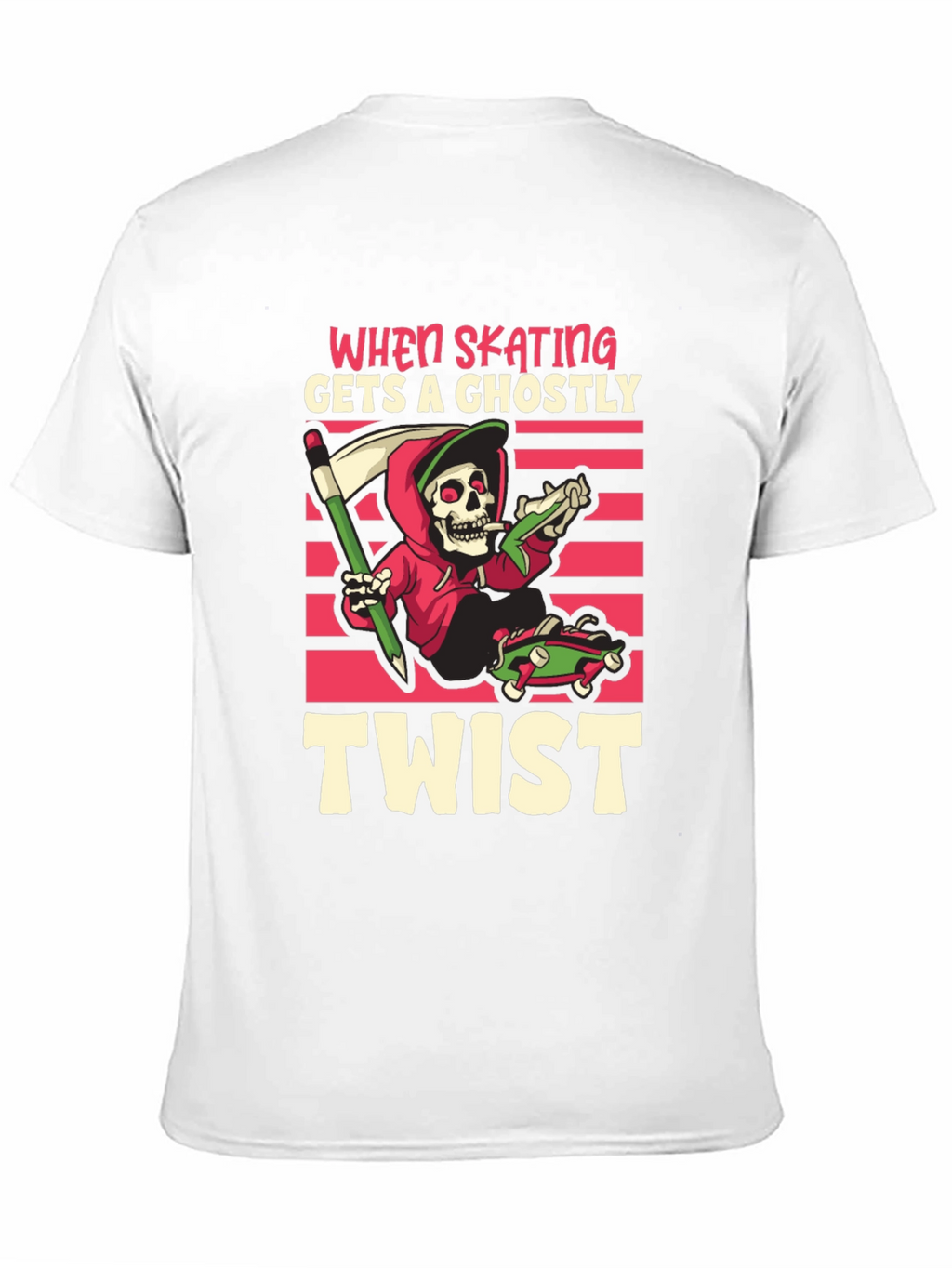 Skateboarding Grim Reaper T-Shirt: Ghostly Twist