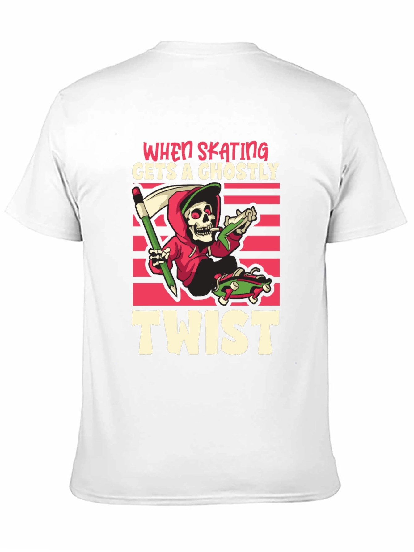 Skateboarding Grim Reaper T-Shirt: Ghostly Twist