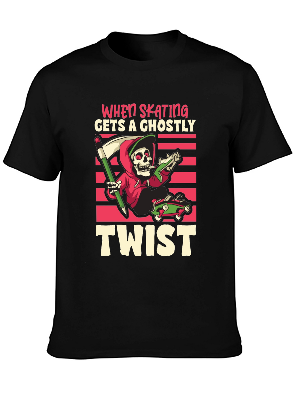 Skateboarding Grim Reaper T-Shirt: Ghostly Twist