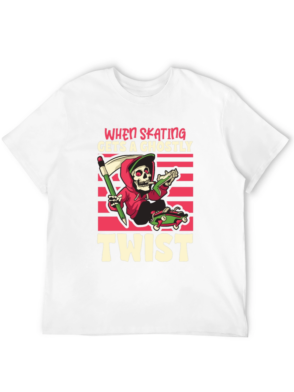 Skateboarding Grim Reaper T-Shirt: Ghostly Twist