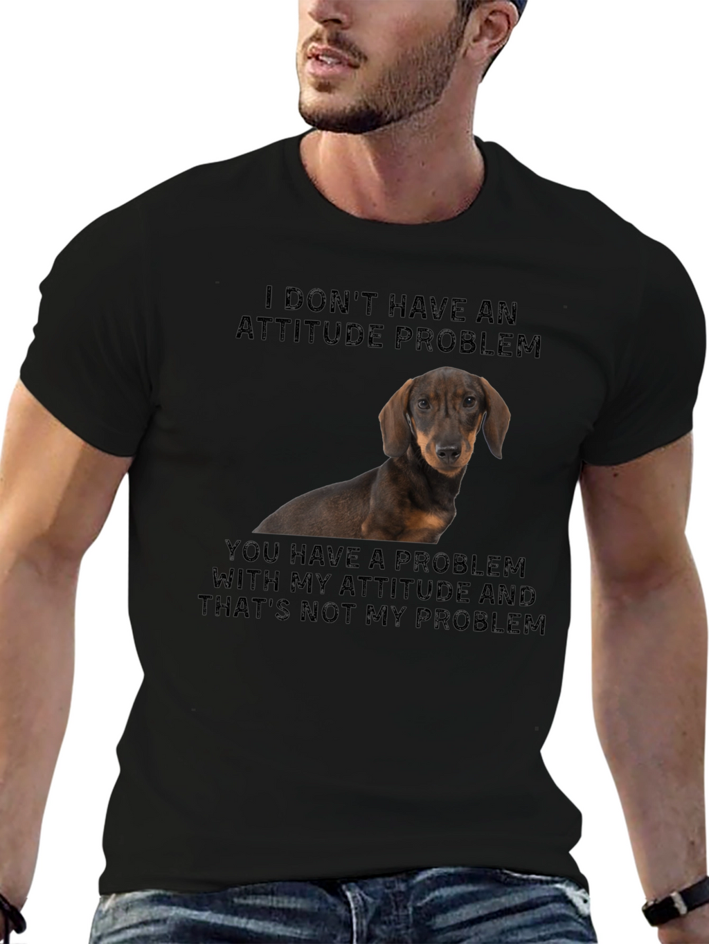 Funny Dachshund Attitude Problem T-Shirt