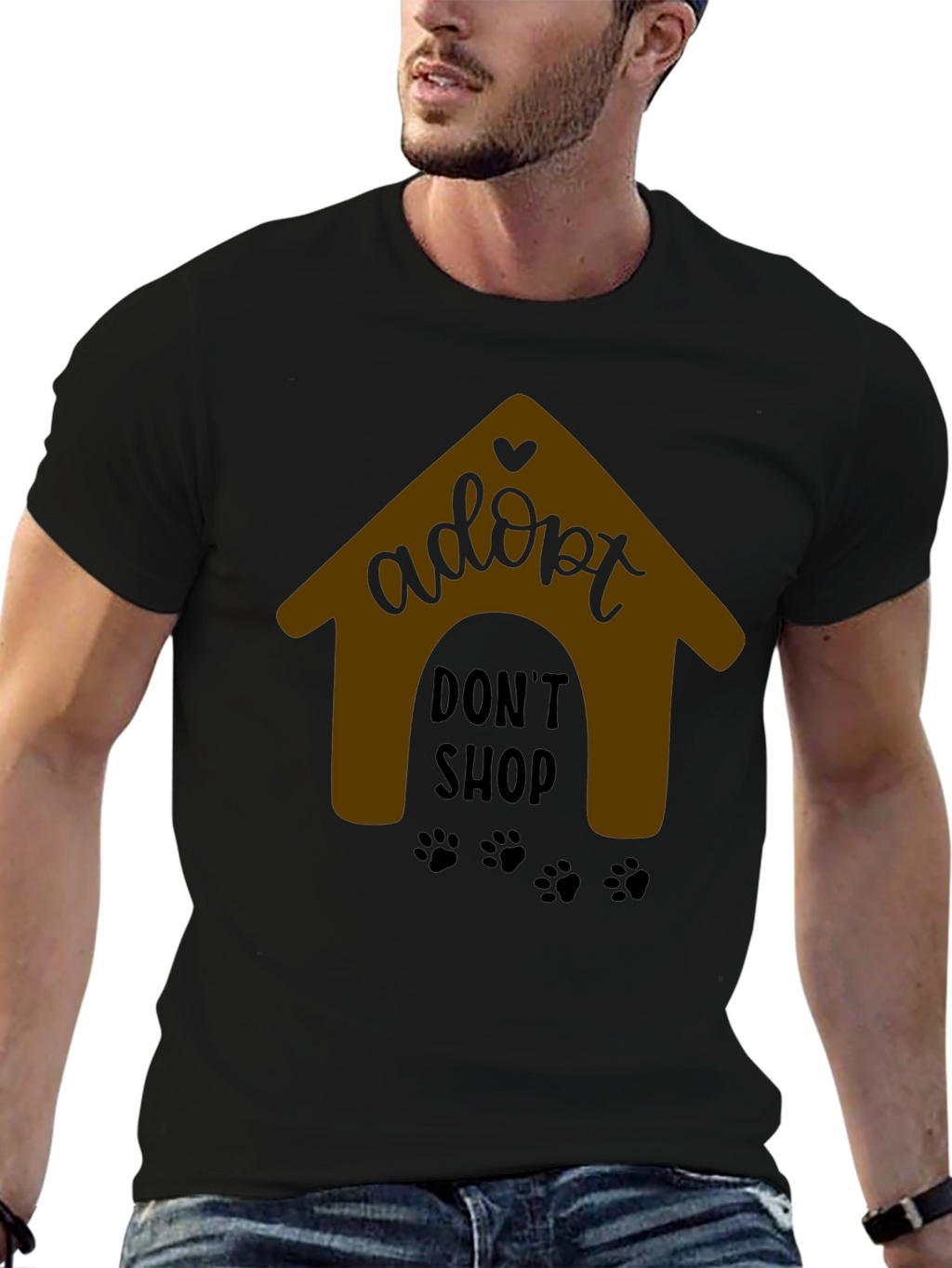 Adopt Dont Shop Black T-Shirt