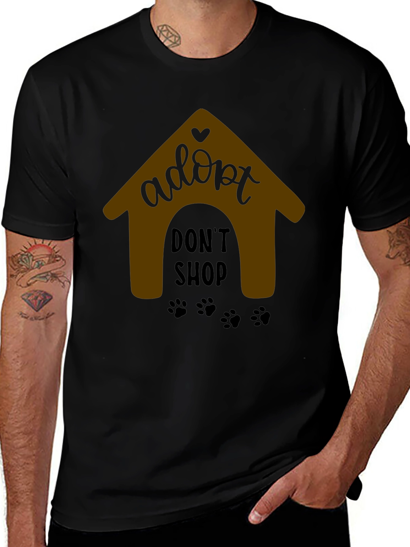 Adopt Dont Shop Black T-Shirt