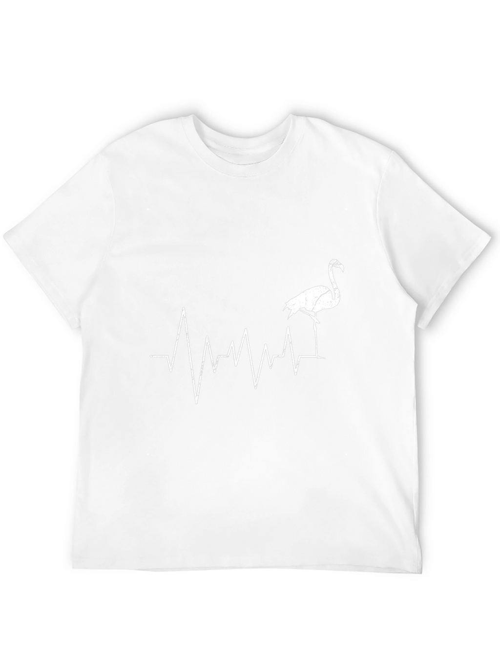 Flamingo Heartbeat Graphic Tee - Black Cotton