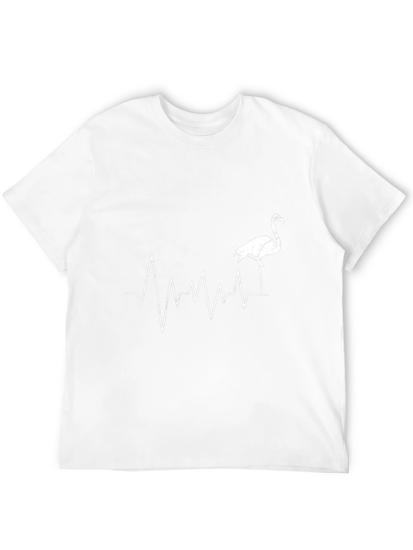 Flamingo Heartbeat Graphic Tee - Black Cotton