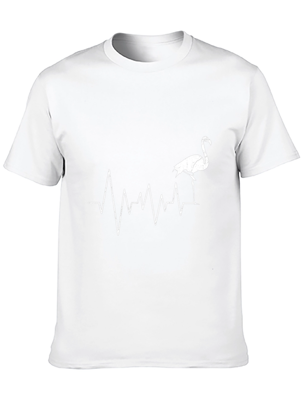 Flamingo Heartbeat Graphic Tee - Black Cotton