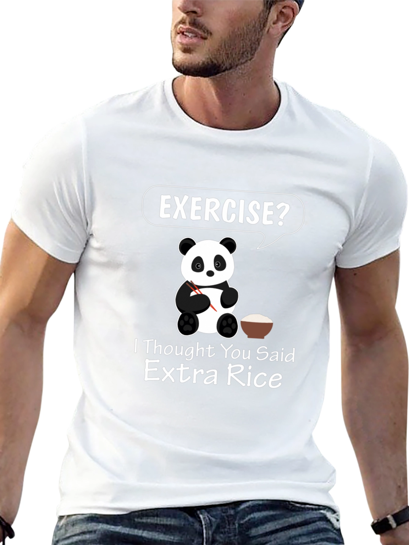 Funny Panda Extra Rice Graphic T-Shirt