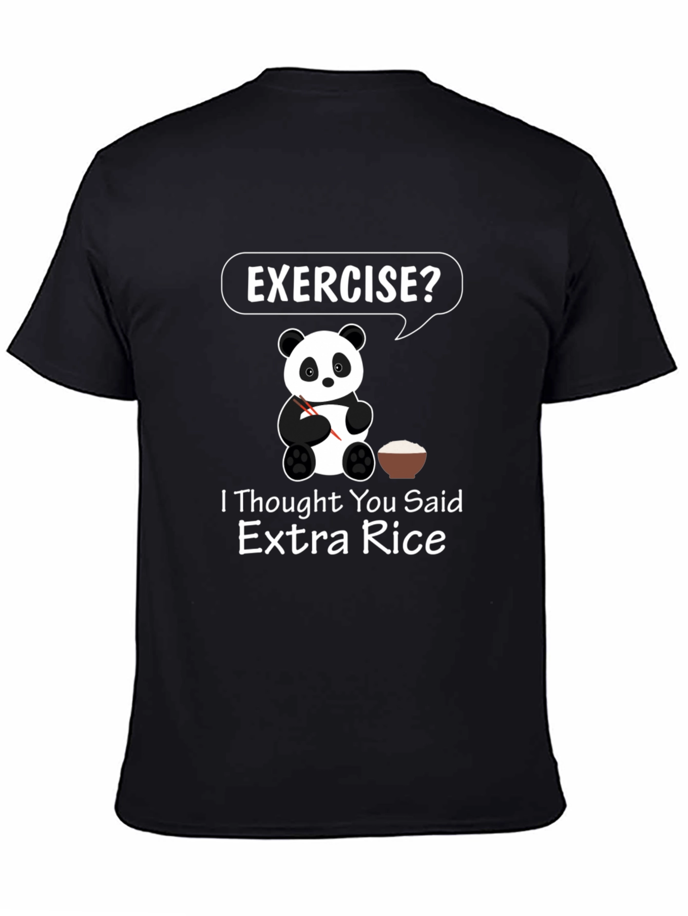 Funny Panda Extra Rice Graphic T-Shirt