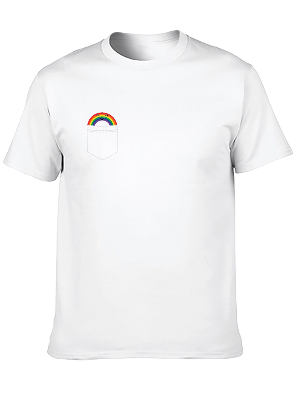 Rainbow Pocket Graphic T-Shirt - Soft Cotton Tee