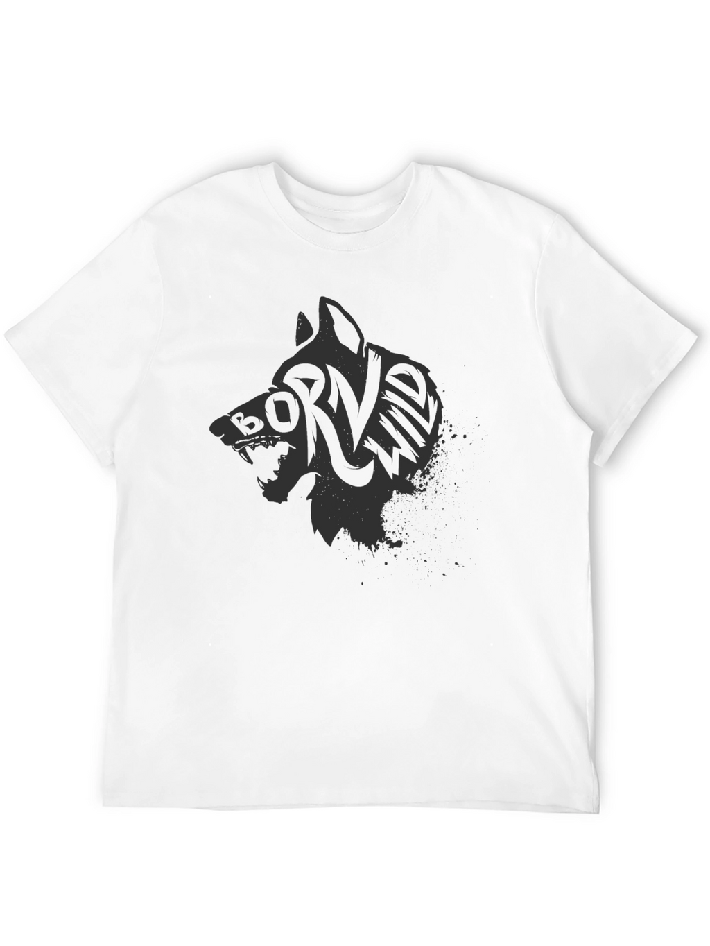 Born Wild Wolf Graphic Tee - Black
