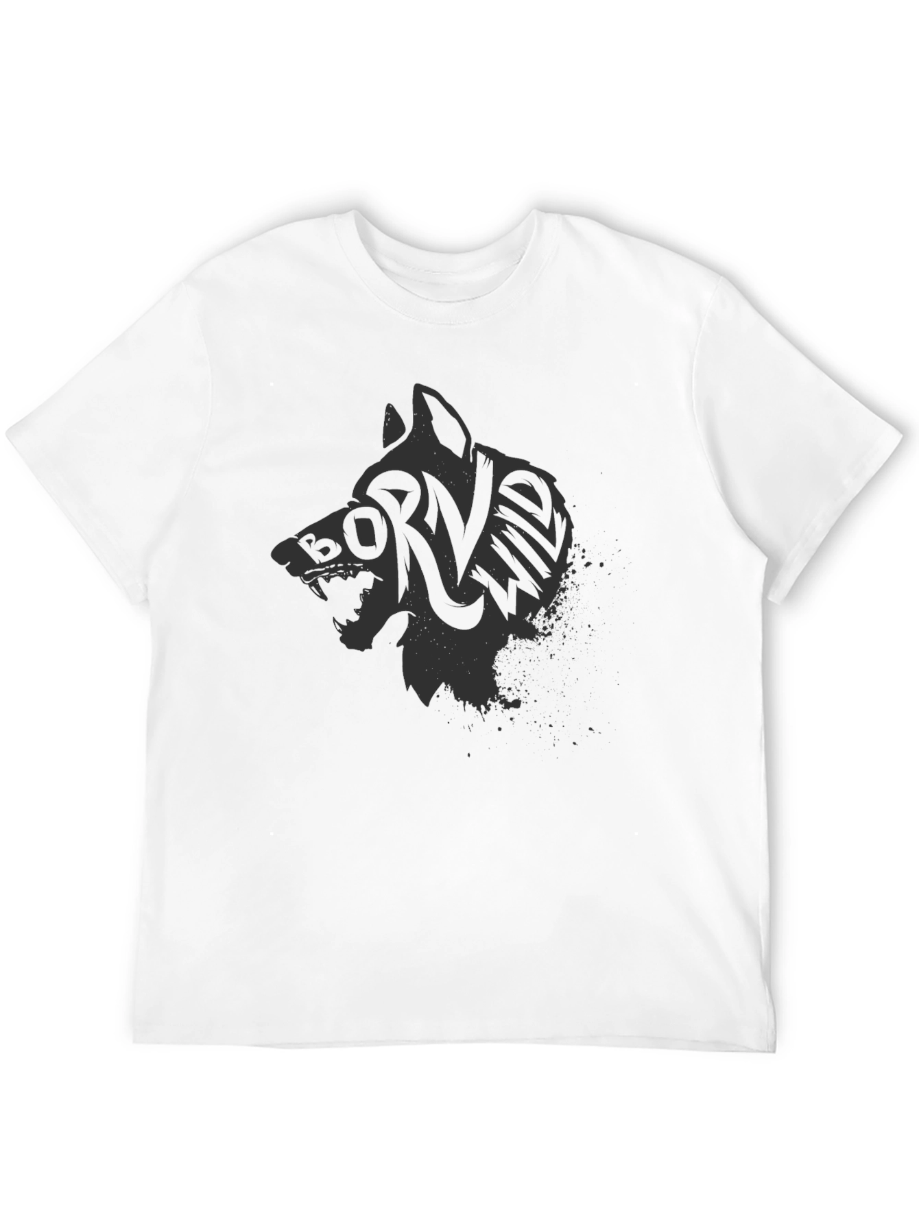 Born Wild Wolf Graphic Tee - Black