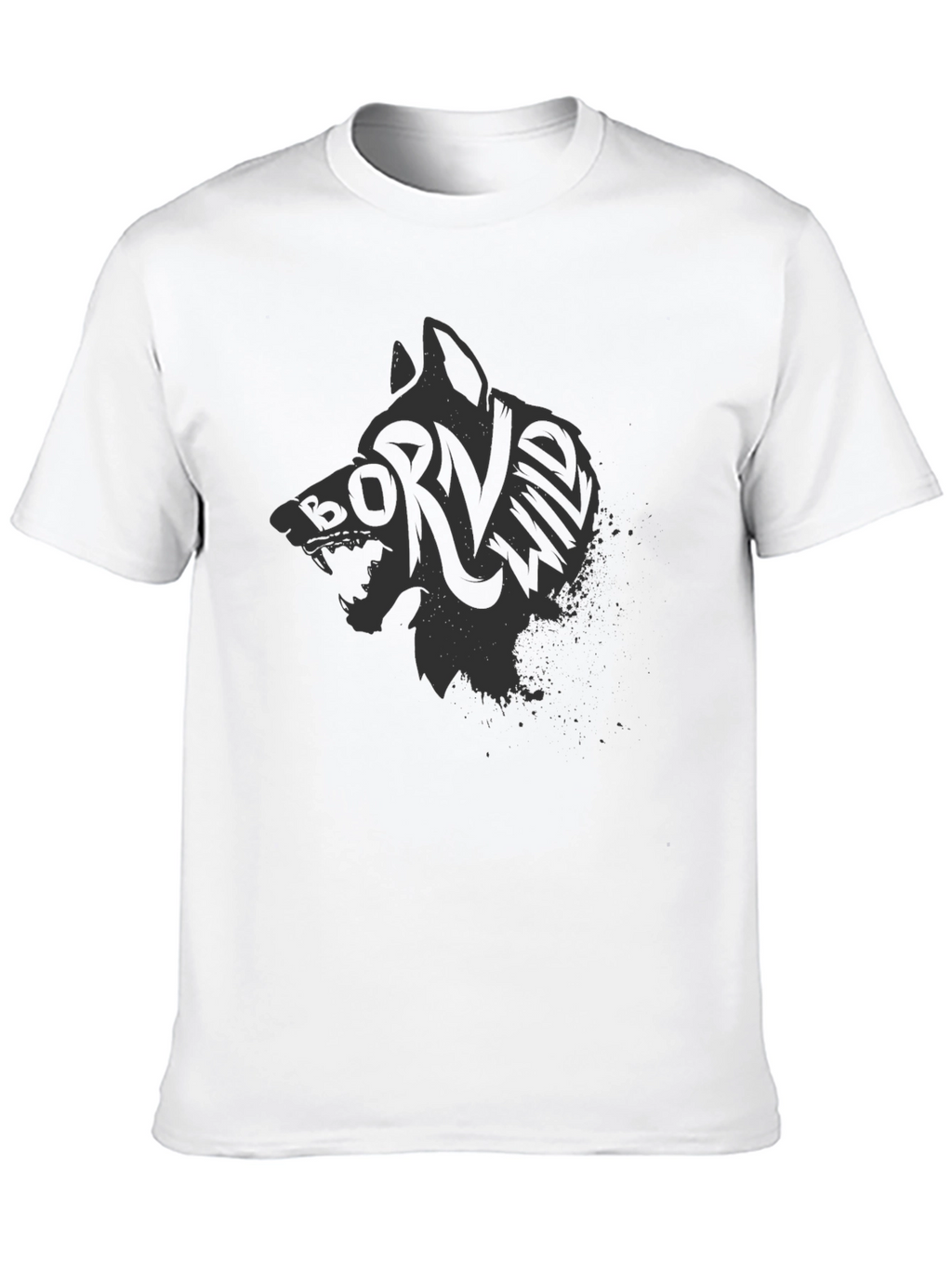 Born Wild Wolf Graphic Tee - Black