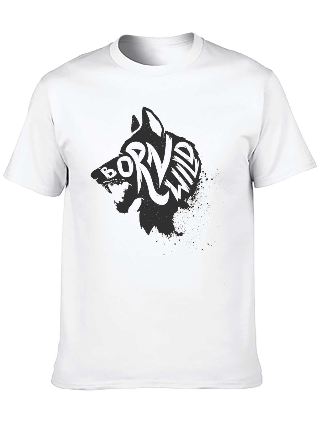 Born Wild Wolf Graphic Tee - Black