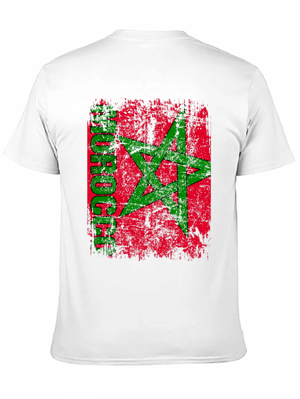 Morocco Flag Distressed Graphic T-Shirt