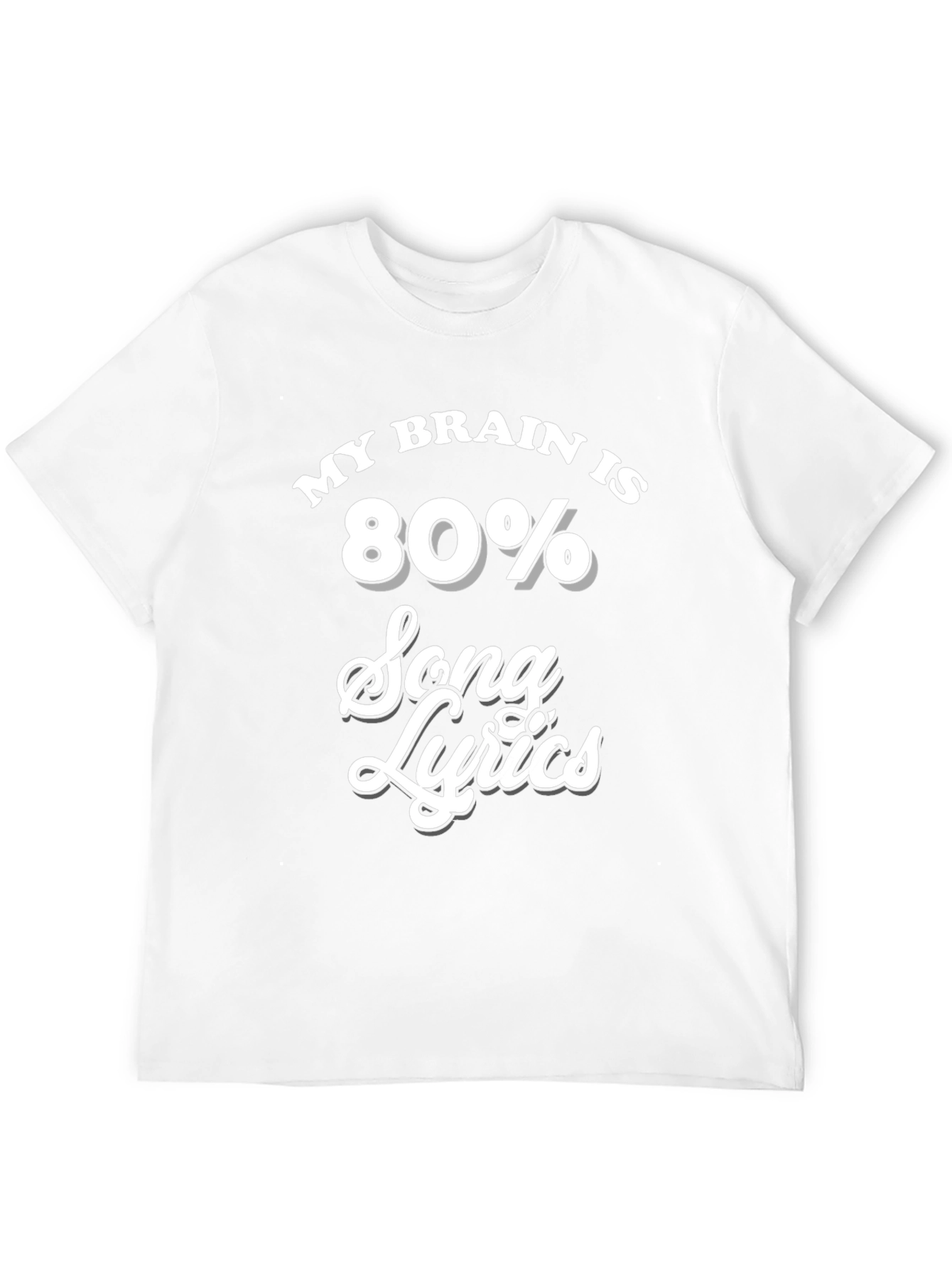 My Brain Is 80% Song Lyrics Black T-Shirt