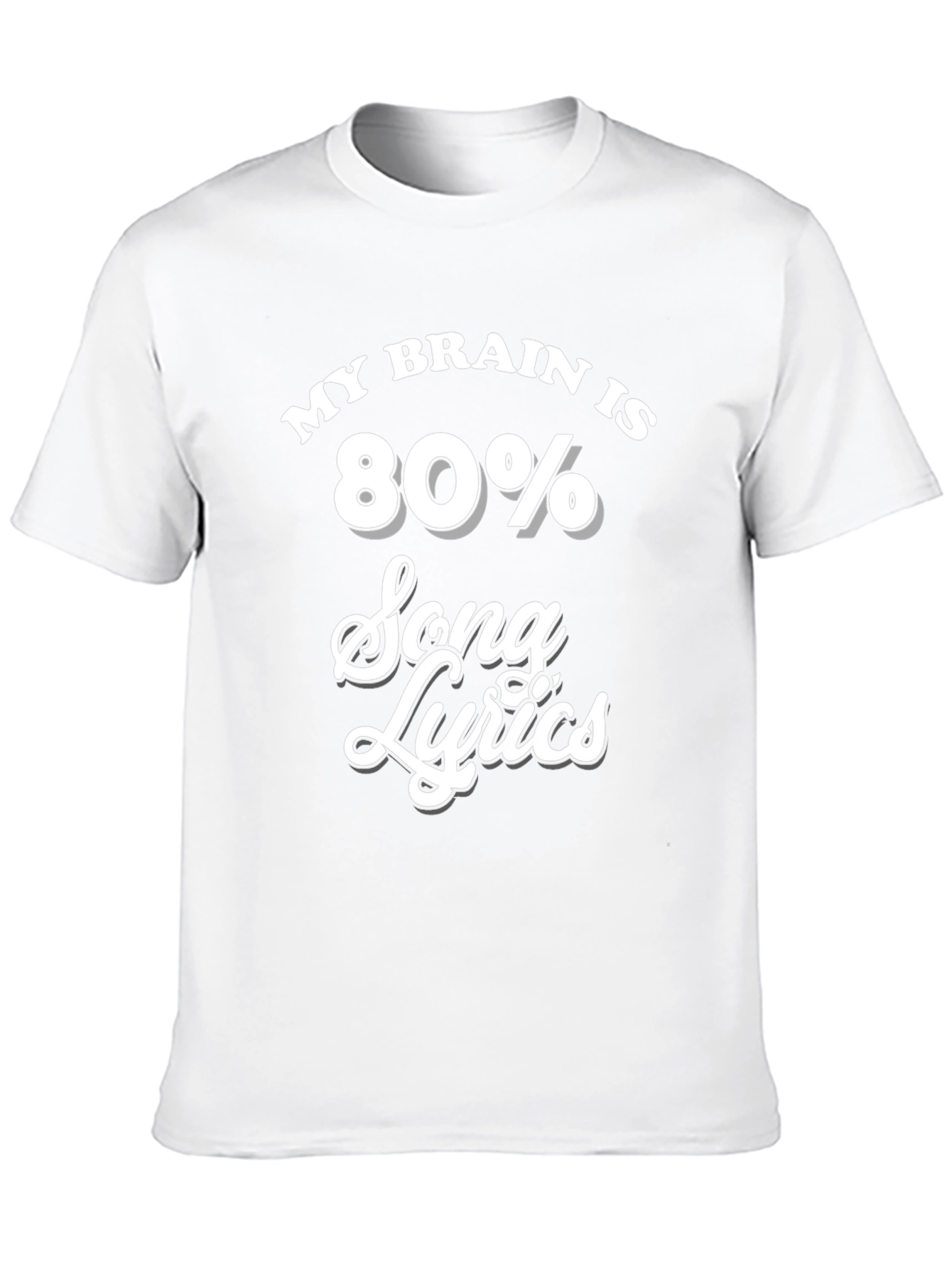 My Brain Is 80% Song Lyrics Black T-Shirt