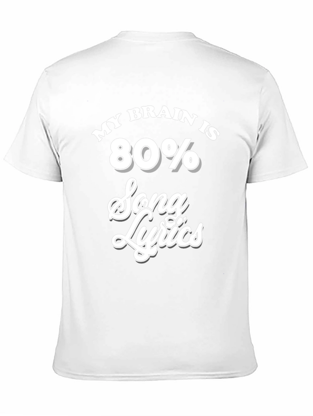 My Brain Is 80% Song Lyrics Black T-Shirt