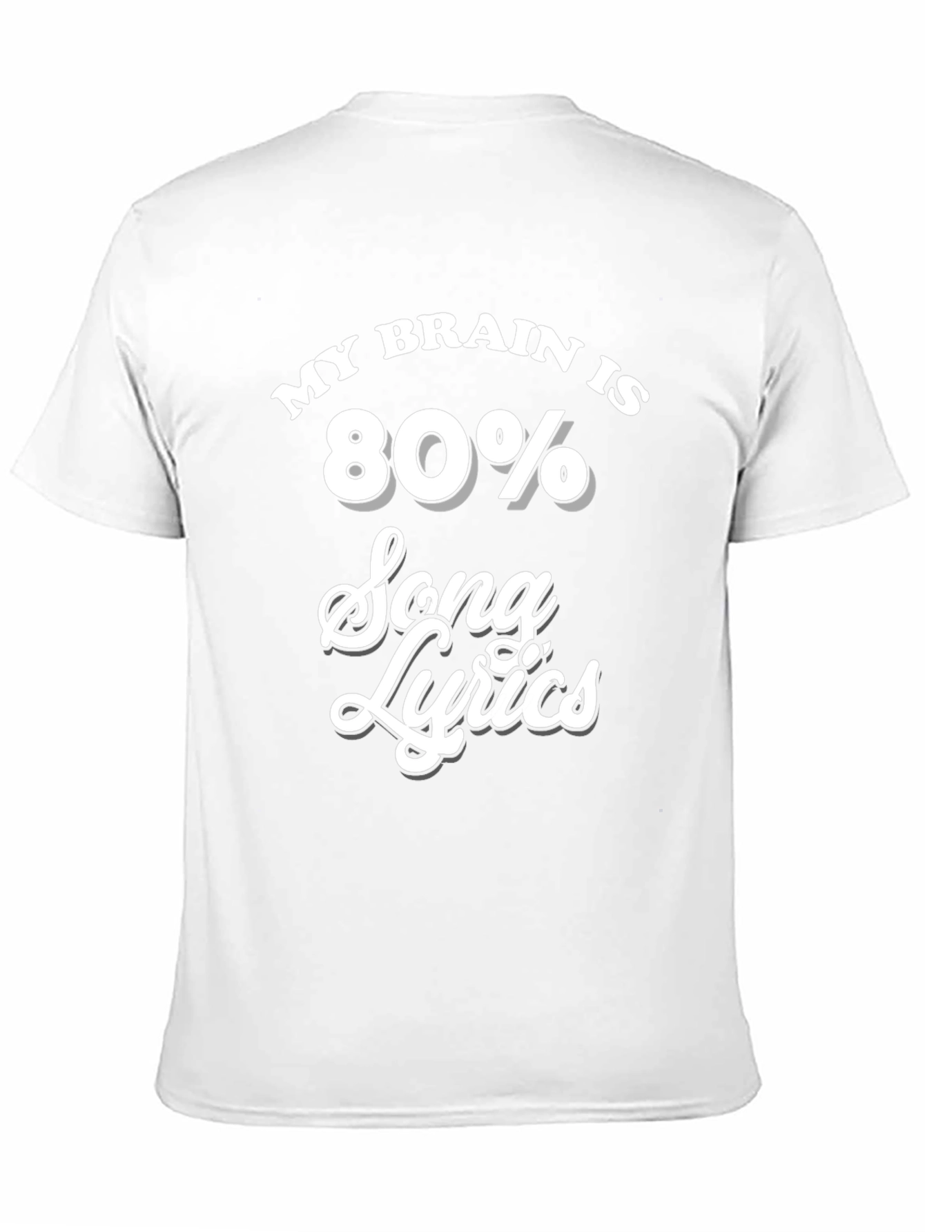 My Brain Is 80% Song Lyrics Black T-Shirt