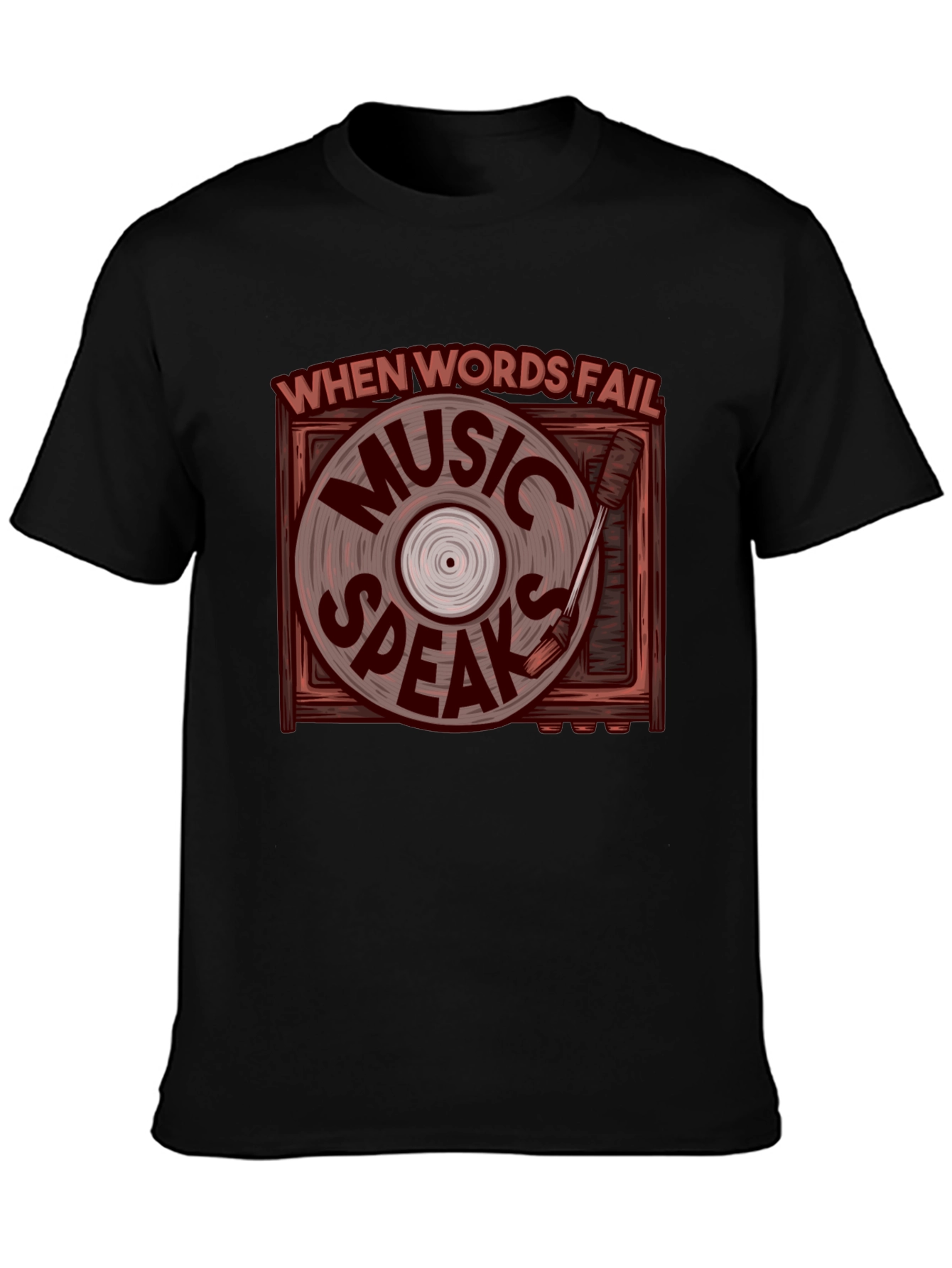 Music Speaks Graphic Tee - Vinyl Record Design