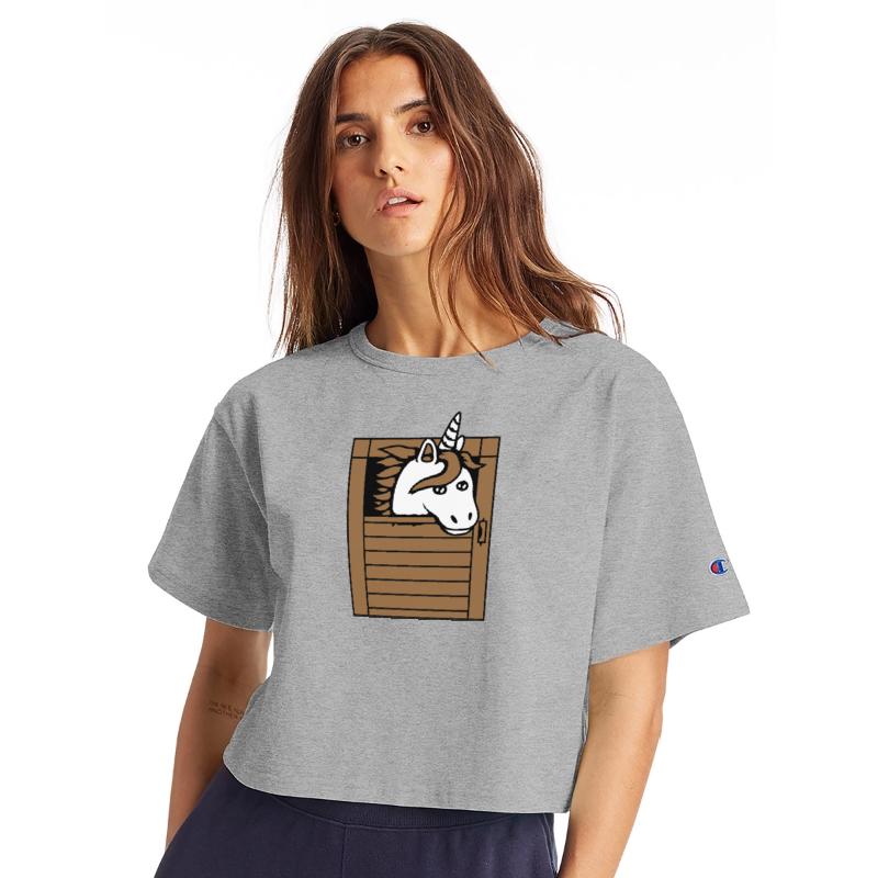 Unicorn Horse Stable Pony Peeking Out Cute Comic
