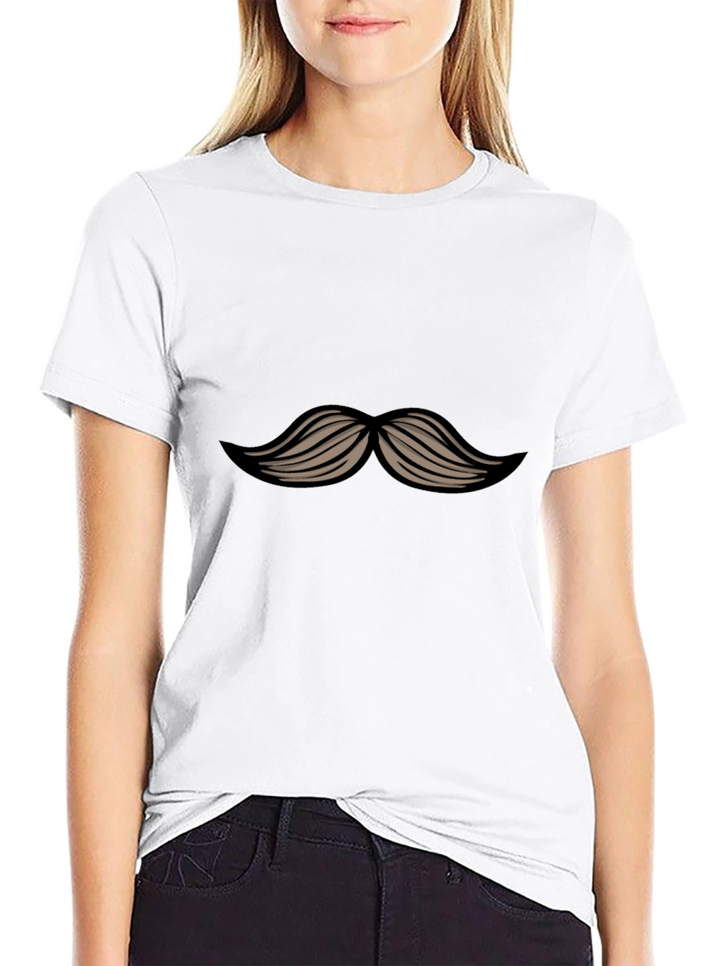 Mustache Graphic Black T-Shirt