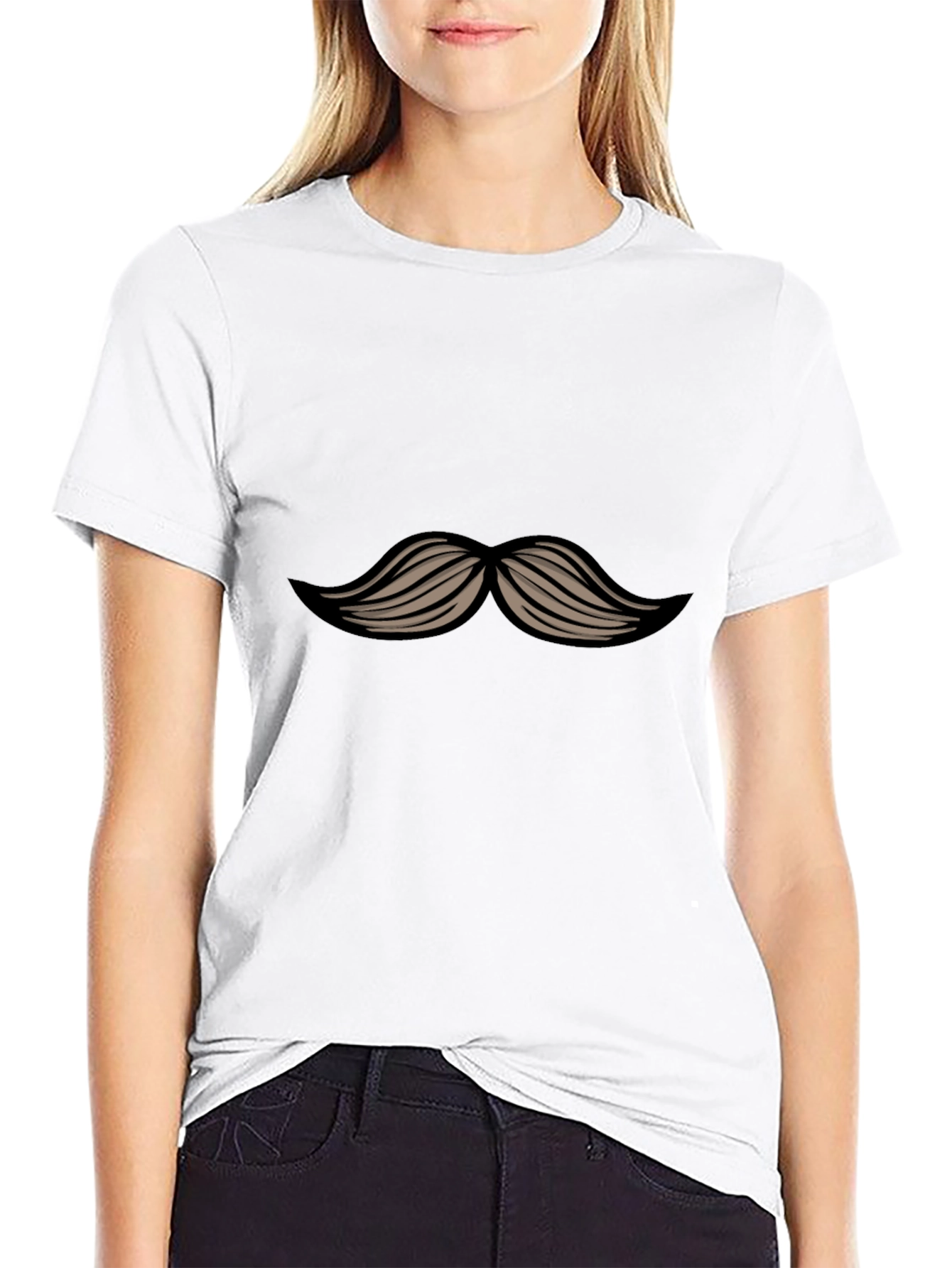 Mustache Graphic Black T-Shirt