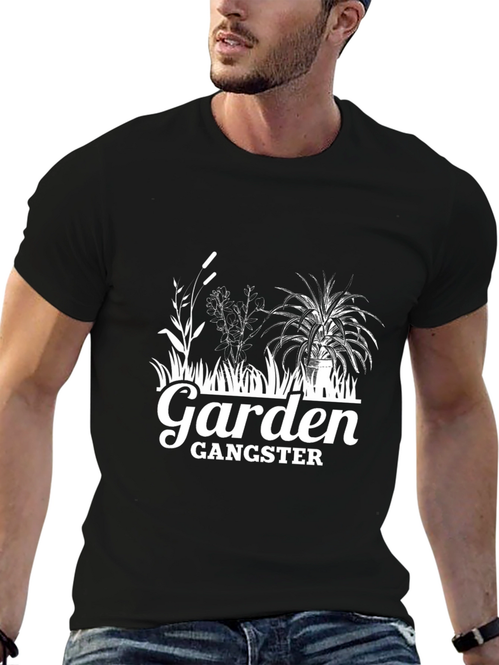 Garden Gangster Graphic Tee - Black Cotton