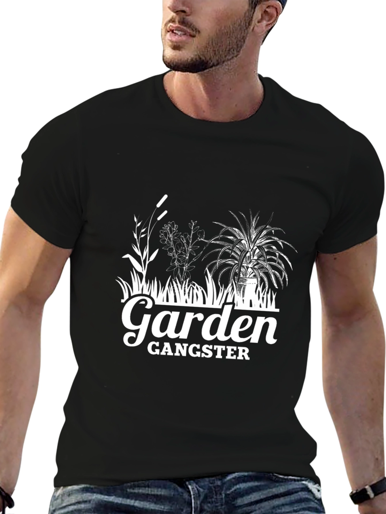 Garden Gangster Graphic Tee - Black Cotton