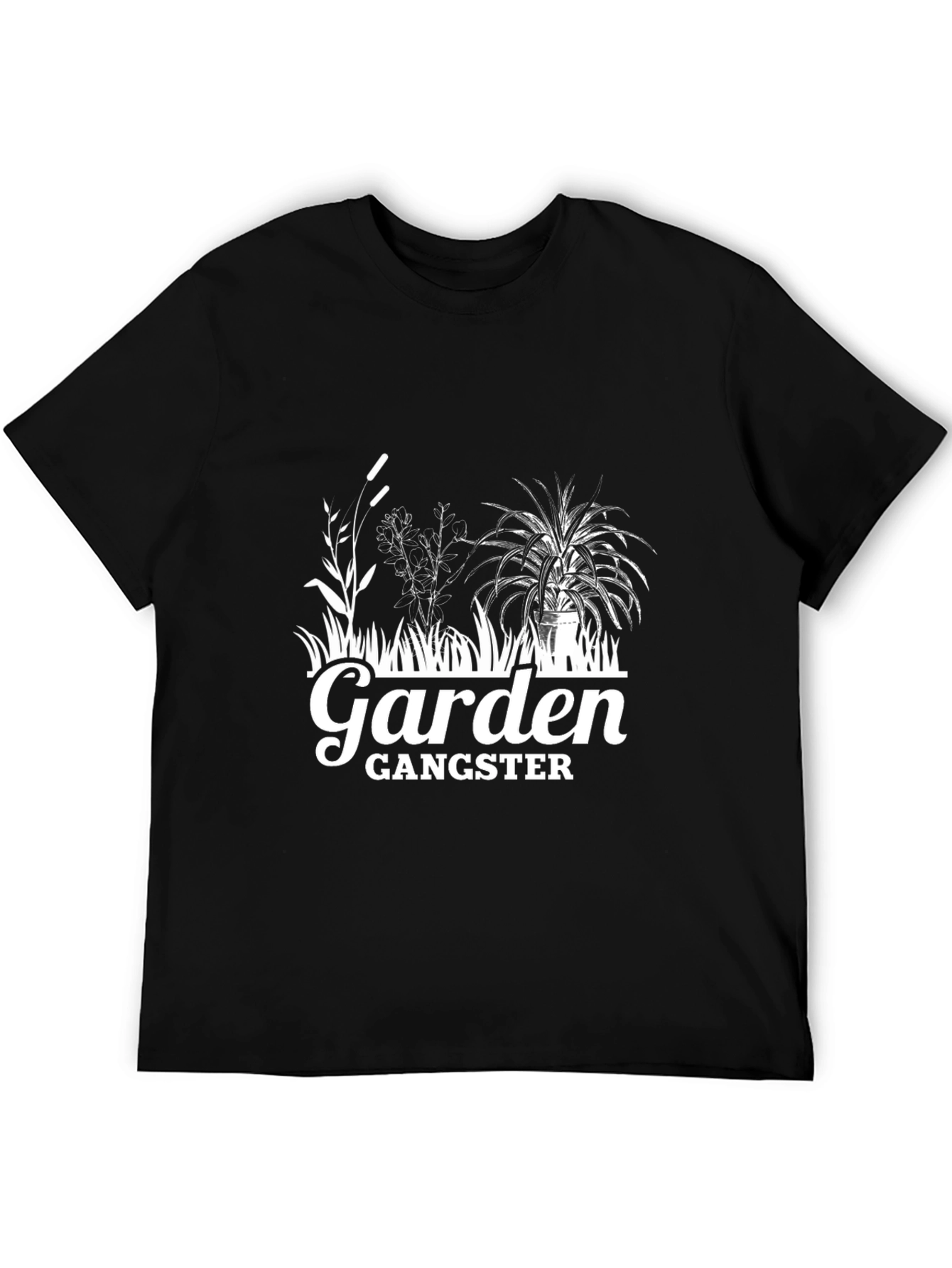 Garden Gangster Graphic Tee - Black Cotton