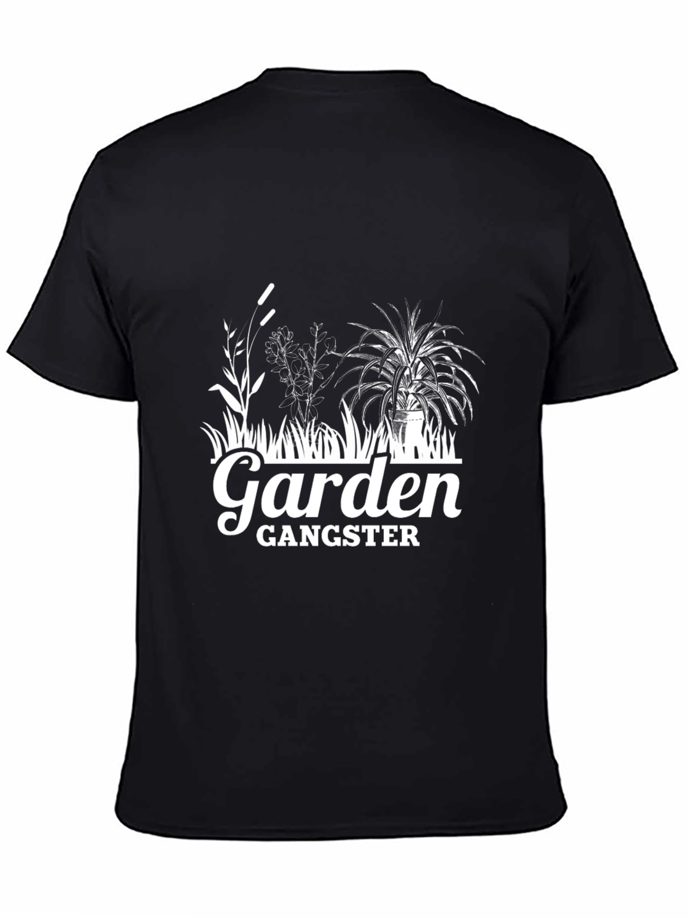 Garden Gangster Graphic Tee - Black Cotton