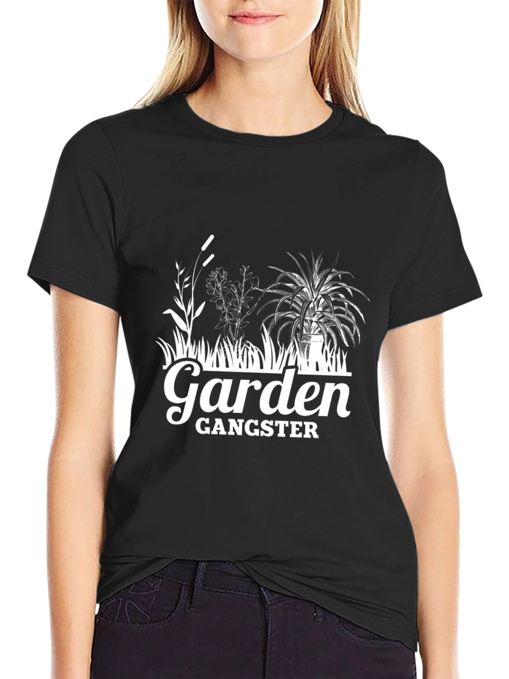 Garden Gangster Graphic Tee - Black Cotton