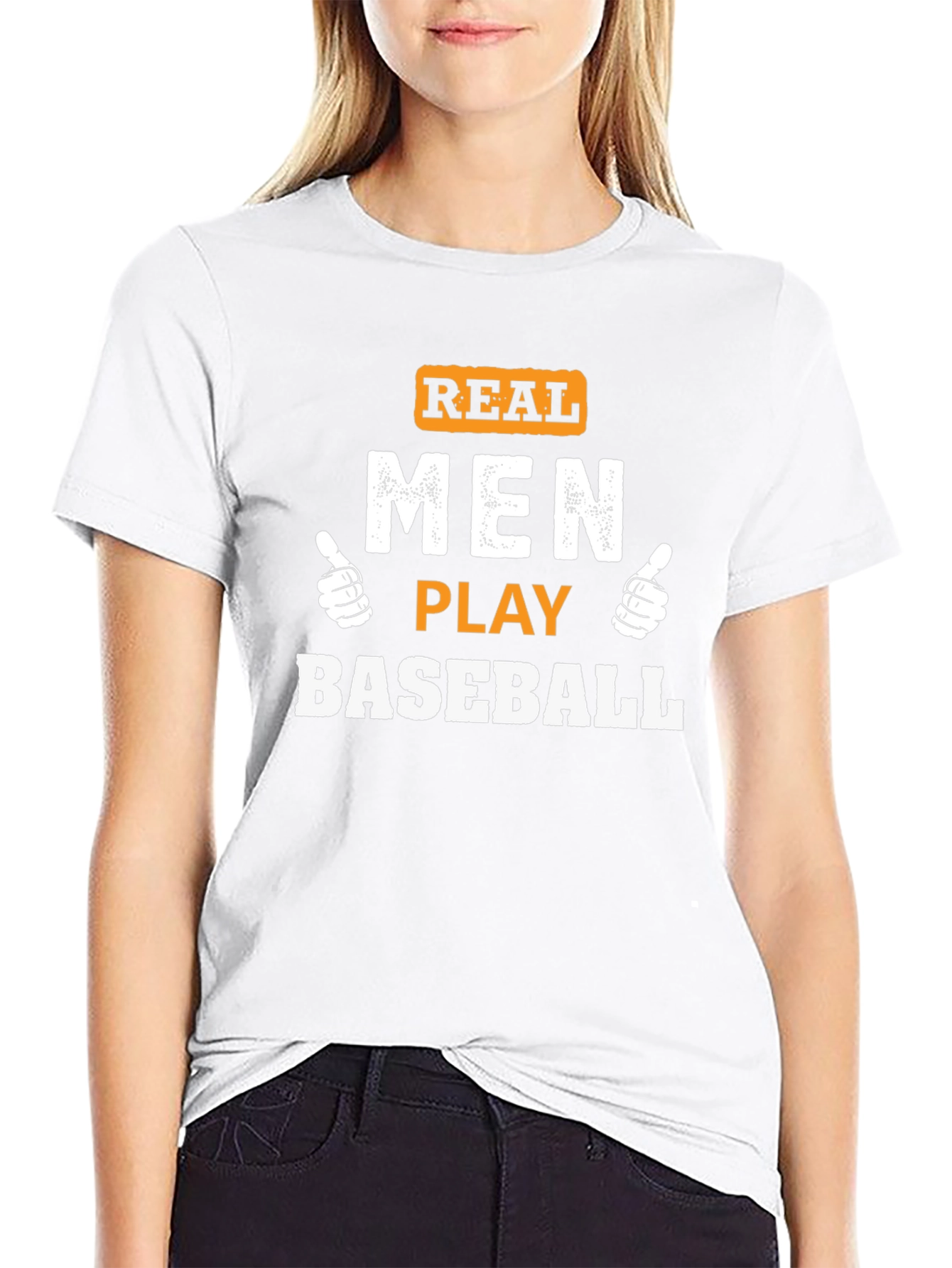 Real Men Play Baseball Graphic Tee