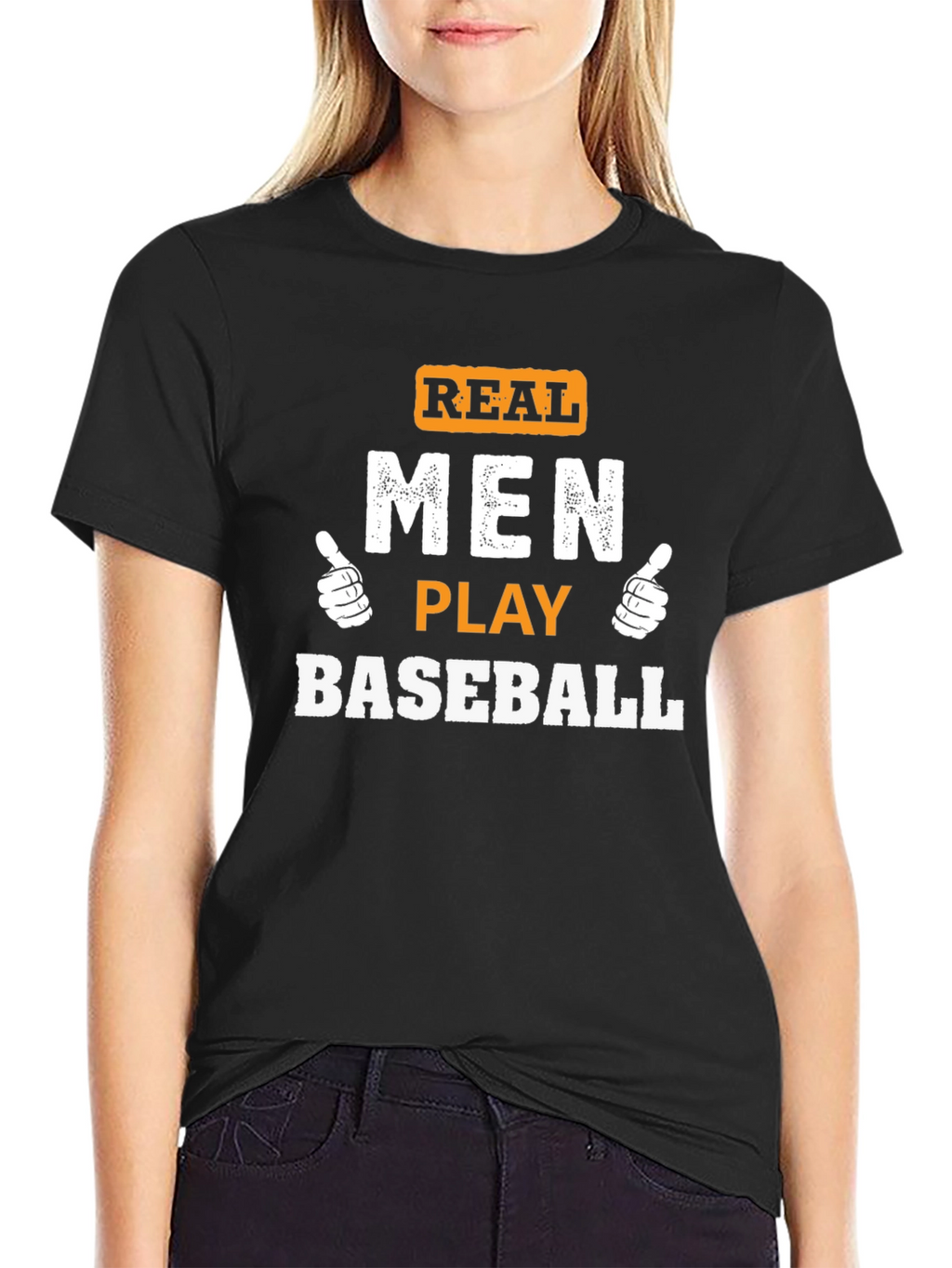 Real Men Play Baseball Graphic Tee