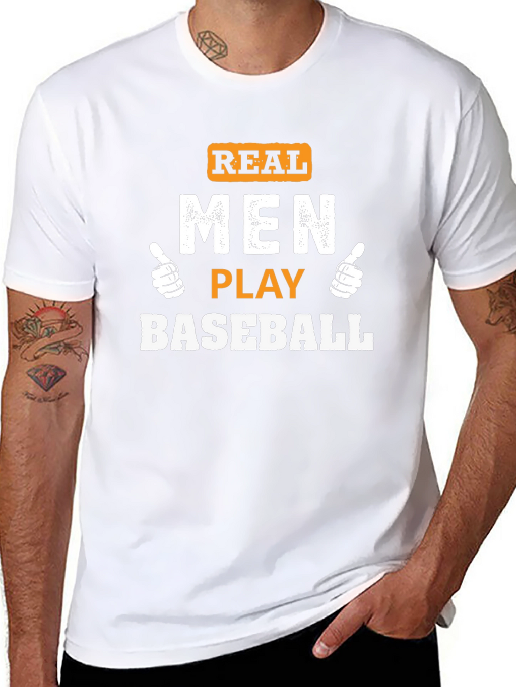 Real Men Play Baseball Graphic Tee