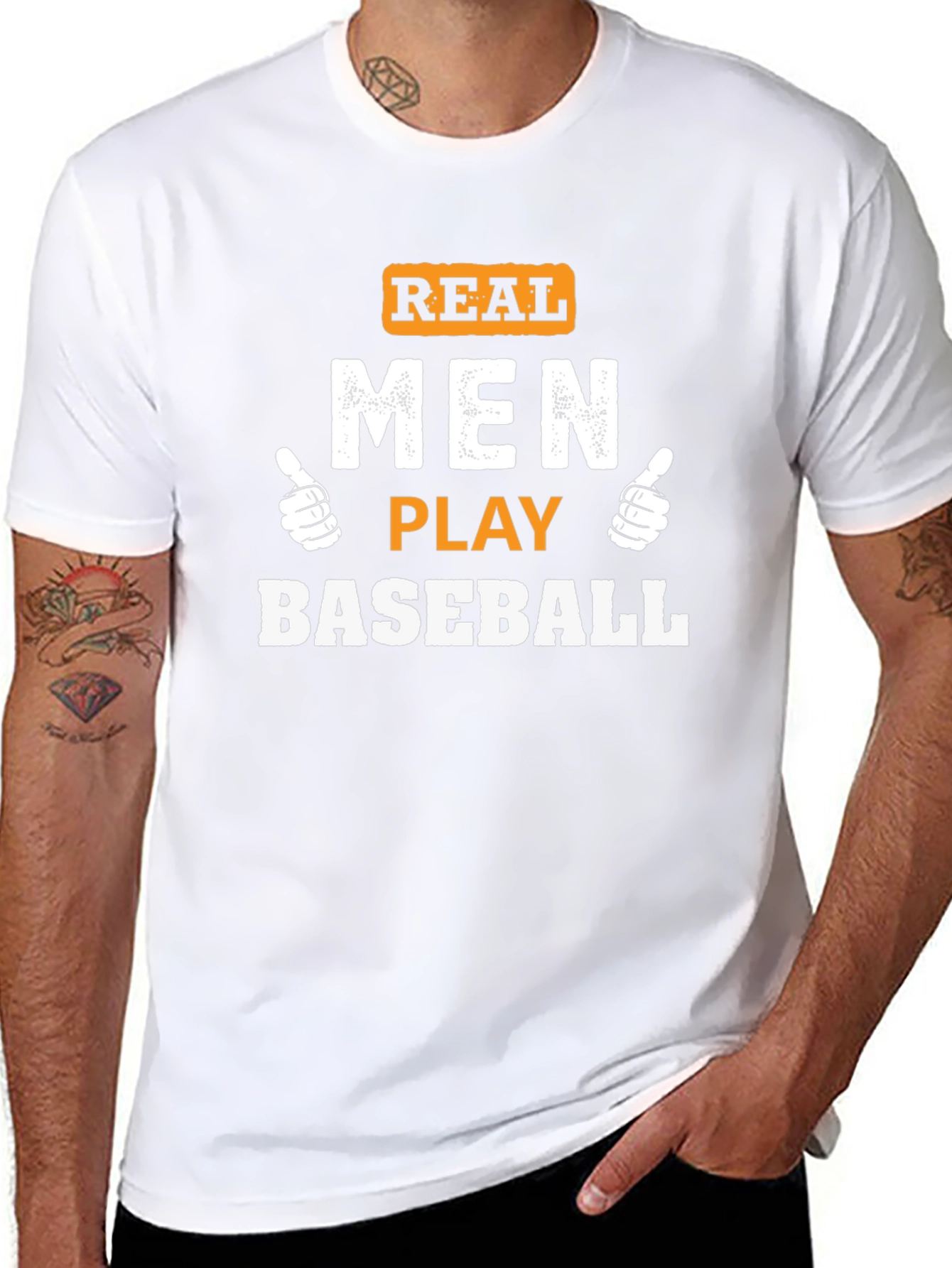 Real Men Play Baseball Graphic Tee