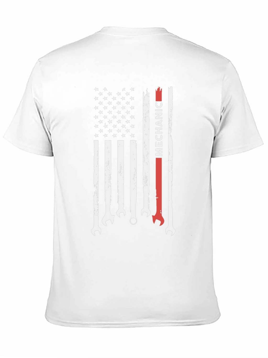Mechanic American Flag Graphic Tee - Patriotic Wrench T-Shirt