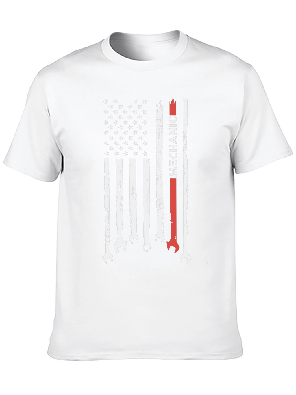 Mechanic American Flag Graphic Tee - Patriotic Wrench T-Shirt