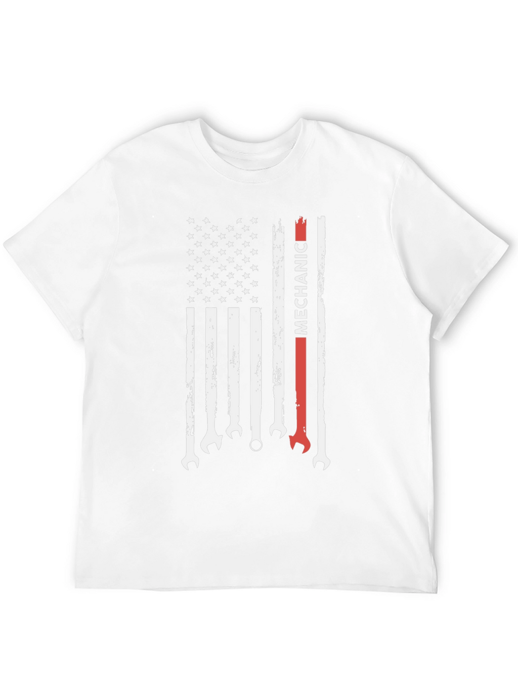 Mechanic American Flag Graphic Tee - Patriotic Wrench T-Shirt